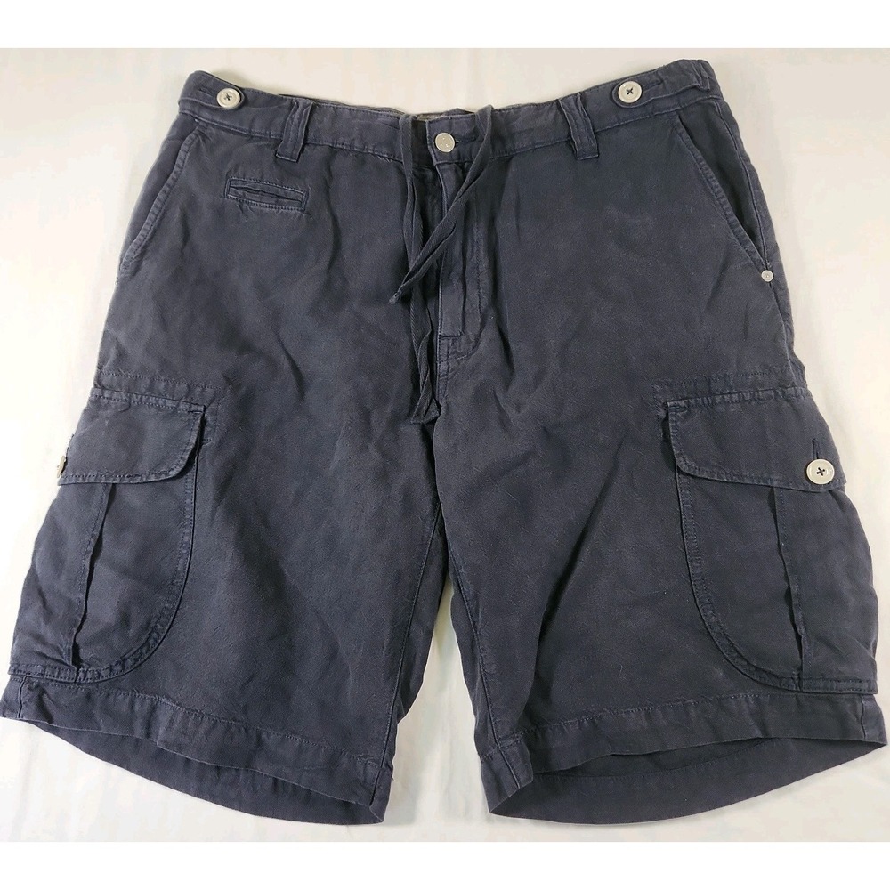 7 For All Mankind Men Cargo Shorts 36 Dark Blue Casual Slash Pockets